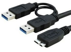 تصویر کابل هارد اکسترنال USB 3.0 فرانت به طول 1 متر با کابل شارژ ا FN-U3CY10 A/M To Y MicroUSB 3.0 External Hard Cable 1m FN-U3CY10 A/M To Y MicroUSB 3.0 External Hard Cable 1m