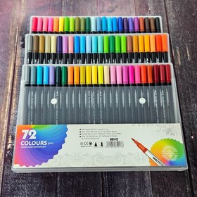 تصویر راپید براش 72 رنگ روان نویس نوک نمدی نوک براش و 0.4 میل پایه آب