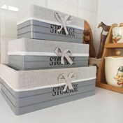 تصویر باکس نظم دهنده چوبی استوریج سایز بزرگ - صورتی 