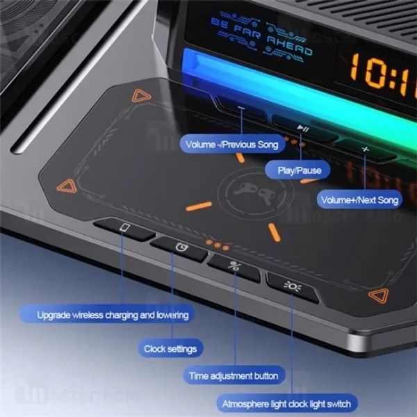 استند شارژر وایرلس ۶ کاره گرین لاین مدل GN-6IN1-MFWCBK
