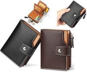 تصویر کیف پول و جاکارتی مردانه کوچک سانی ستی SUNICETY S3064 Men&#39;s Leather Short Wallet Card Holder 