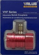 تصویر کوپلینگ شارژ گاز فشار بالا کولر قرمز ماشین برند والیو VALUE مدل VHF-SA VALUE VHF-SA(1/4" MALE) RED