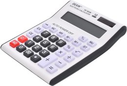 تصویر ماشین حساب Dexin Calculator 12 Digitals, Dual Power, White, KK-8825B 