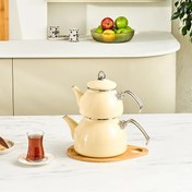 تصویر کتری قوری لعابی کاراجا Erva کرم 