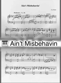 تصویر نت پیانو Ain't Misbehavin همراه با اجرای نت پیانو 