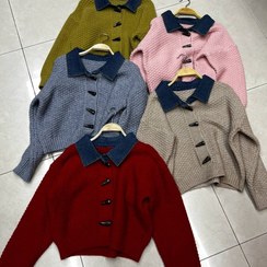 تصویر بافت کراپ یقه جین 