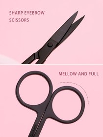 تصویر قیچی ابرو تیتانیوم فیشر ( مشکی ) eyebrow scissors 