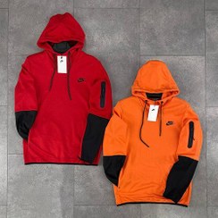تصویر هودی نایکی تک فلیس (NIKE TECH FLEECE HOODIE) رنگ قرمز سایز S 