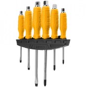 تصویر ست پیچ گوشتی ضربه خور 6 عددی اینکو Ingco HSGTDC180601 Ingco HSGTDC180601 Screwdriver Set 6-IN-1