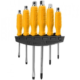 تصویر ست پیچ گوشتی ضربه خور 6 عددی اینکو Ingco HSGTDC180601 Ingco HSGTDC180601 Screwdriver Set 6-IN-1