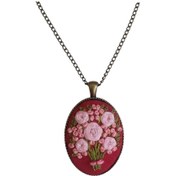 تصویر گردنبند گلدوزی گل‌های بهاری 