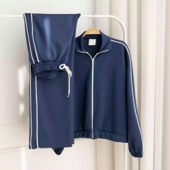 تصویر ست سوییشرت و شلوار زنانه اویشو رنگ طوسی 