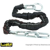 تصویر قفل موتور سیکلت زنجیر فولادی سایز ۱۰ ۱ متری روکشدار 