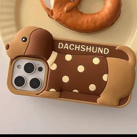 تصویر قاب آیفون سیلیکونی سگ سوسیسی Dachshund قاب آیفون سگ Dachshund