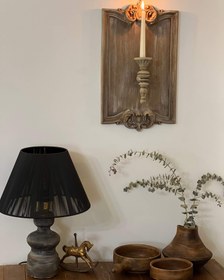 تصویر شمعدان دیواری چوبی 