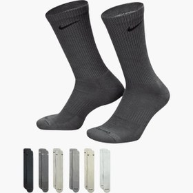 تصویر جوراب تنیس نایک Nike Everyday Plus Cushion Crew Unisex 6-Pack Socks - پک شش تایی 