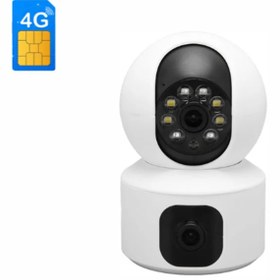 تصویر دوربین مداربسته سیم کارتی دو لنز چرخشی v380 Dual Lens 4mp 4g 