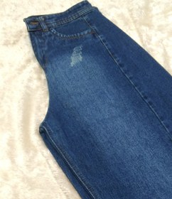 تصویر شلوار لی شافل زنانه دمپا ریش رنگ سورمه‌ای با رادو - ۳۱=۴۰ 