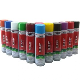 تصویر اسپری رنگ براق سفید مشکی قرمز زرد نقره‌ای طلایی 