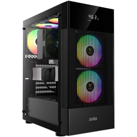 تصویر کیس کامپیوتر گیم دیاس مدل AURA GC5 Gamdias AURA GC5 DIGITAL DISPLAY MESH RGB Mid Tower Computer Case