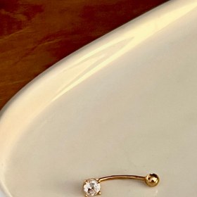 تصویر پیرسینگ ناف تک نگین 