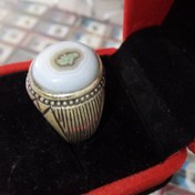 تصویر انگشتر نقره با نگین شجر باباقوری 