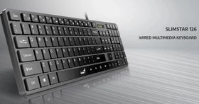 تصویر کیبورد سیمی جنیوس مدل Slim Star 126 با گارانتی ۱۸ ماهه شاب Slim Star 126 Wired Keyboard