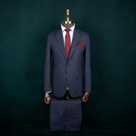 تصویر کت و شلوار سرمه ای دیپلمات دو دکمه فاستونی 