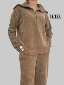 تصویر ست بافت یقه نیم زیپ کد ۰۳۷ 