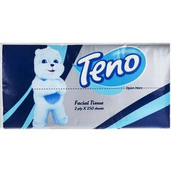 تصویر دستمال کاغذی کیسه ای تنو Teno دو لایه بسته 250 عددی 
