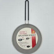 تصویر توری روغن گیر ماهیتابه متوسط دسته طوسی Grease trap for medium frying pan, gray handle