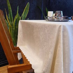 تصویر رومیزی 12 نفره 150×320 سانتی‌ متری طرح رز – رزین تاژ 