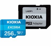 تصویر کارت حافظه‌ microSDHC کیوکسیا مدل EXCERIA کلاس 10 استاندارد UHS-I U1 سرعت 100MBps ظرفیت 256 گیگابایت به همراه آداپتور SD 
