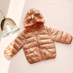 تصویر کاپشن جیب دار و کلاه دار وارداتی ساده رنگ نارنجی براق 