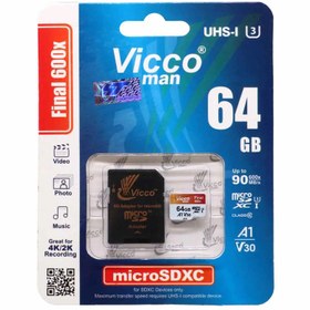 تصویر رم ( کارت حافظه ) ویکومن 64 گیگابایت مدل Final 600x microSDXC 600x plus