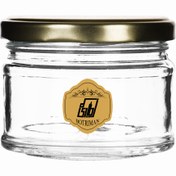 تصویر جار شیشه ای استوانه ای ۶۰ عددی با درب فلزی سایز ۲ 