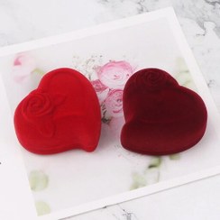 تصویر جعبه انگشتر قلب‌قرمز کد2115 