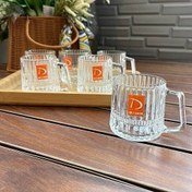 تصویر ست ۶ عددی لیوان دسته دار دلی طرح ونیز 