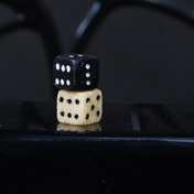 تصویر تاس استخوان شتر و شاخ گاومیش مشکی 12میل 4گرمی 