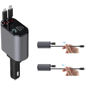 تصویر شارژر فندکی کابل جمع شونده 