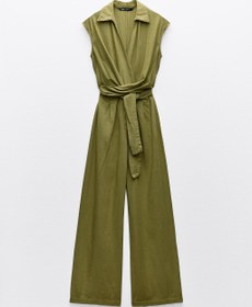 تصویر اورال LINEN BLEND KNOTTED WIDE-LEG JUMPSUIT برند زارا 