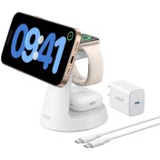 تصویر شارژر بی سیم 15 وات انکر مدل MagGo 3in1 A25M4 Anker MagGO 3in A25M4 15W Wireless Charger