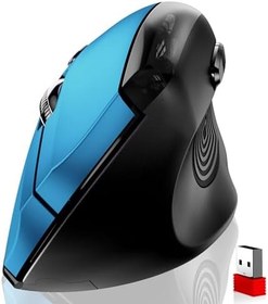 تصویر memzuoix Ergonomic Mouse Wireless,2.4G Optical Cordless Mice with 800/1200/1600 DPI,Vertical Computer Wireless Mouse for Laptop, Mac,PC,Desktop (for Right Hand, Large),Blue Mouse 