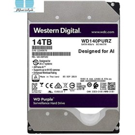 تصویر هارد اینترنال 14 ترابایت WD مدل PURPLE SURVEILLANCE WD140PURZ 