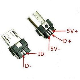 تصویر کانکتور نری micro USB سرسیم ا Male micro USB connector Male micro USB connector