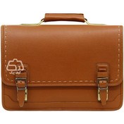 تصویر کیف لپ تاپ چرم مصنوعی مدل 454a با ضربه گیر لپ تاپ تا سایز 15.6 اینچ 