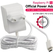 تصویر آداپتور ۲۷ وات رزبری پای ۵ با خروجی USB-C 