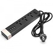 تصویر چند راهی ۳ خانه برق WK WP-P01 + چهار پورت USB WK WP-P01 Power Strip with 4 USB Port