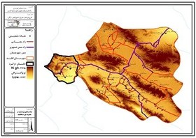 تصویر عنوان نقشه : شبکه راههای موجود شهر دژکرد 