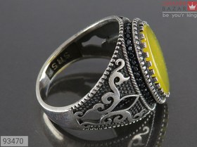 تصویر انگشتر نقره عقیق زرد شرف الشمس مردانه مدل مهدیار کد 62116 ا Sharaf-e-Shams ring, model of Mahdiar Sharaf-e-Shams ring, model of Mahdiar